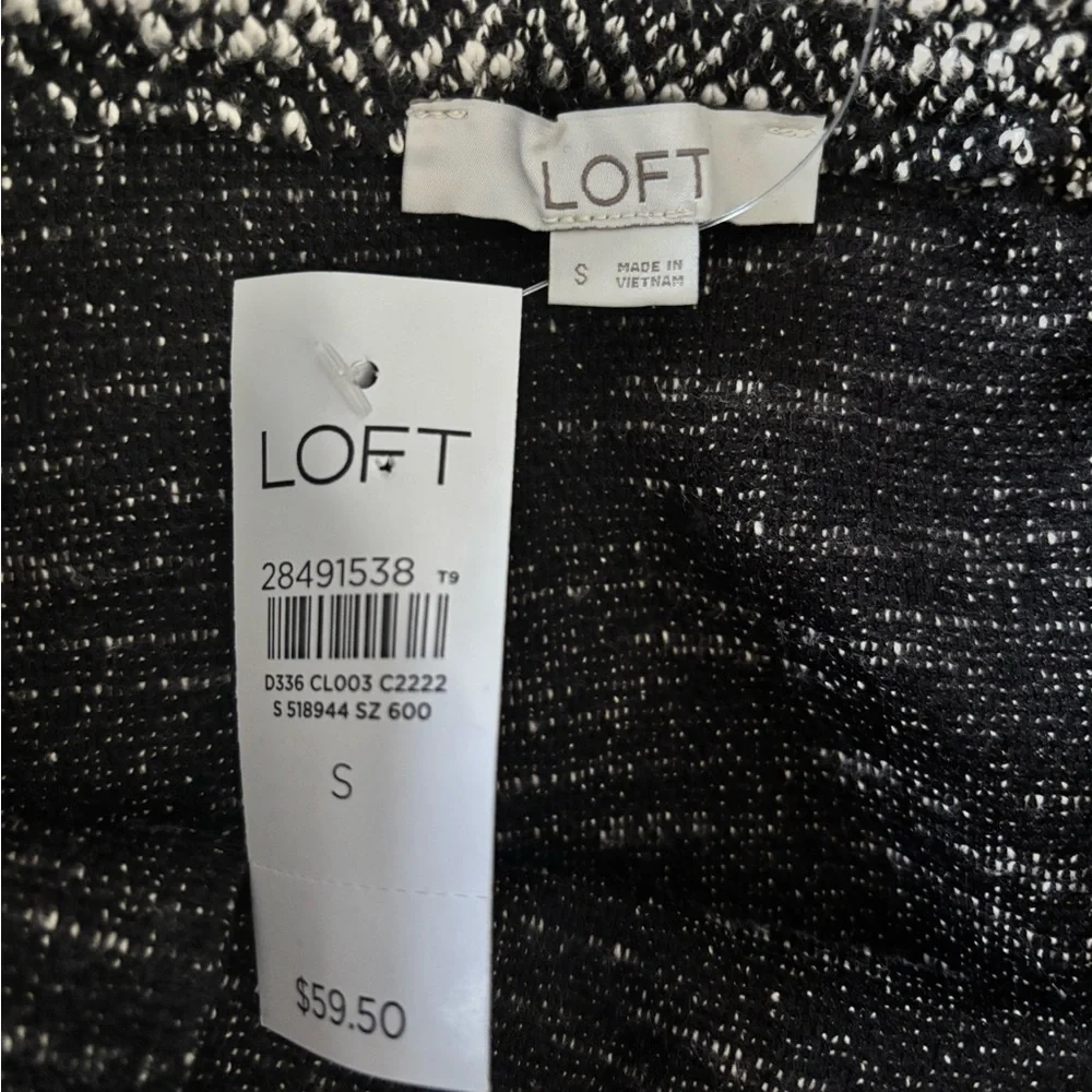 NEW Ann Taylor LOFT Skirt Size Small Tweed Short Pencil Elastic Drawstring Waist